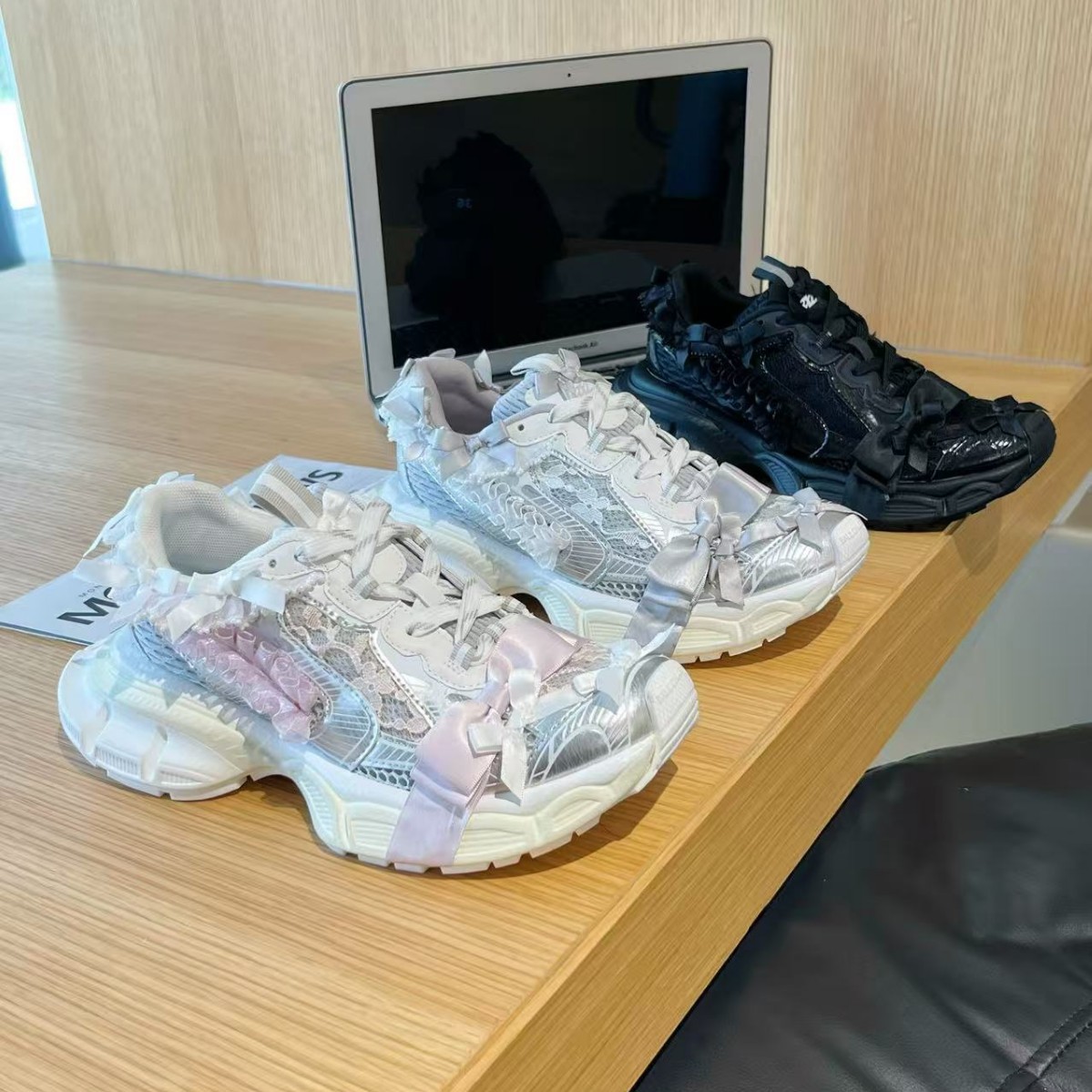 Women'S Shoes Paris - Letnie dorosłe dziewczęce koronkowe kokardki grube