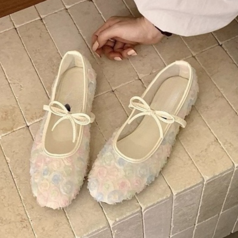 Shoes Women Pumps - Delikatne Nowe Chińskie Różane Siateczkowe Baleriny
