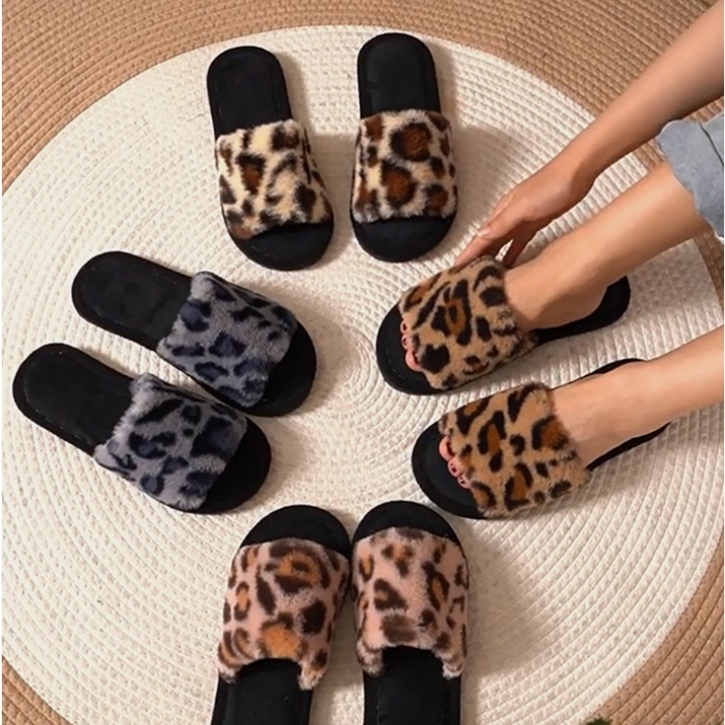 Fluffy Fur Slipper - Ciepłe, puszyste, futrzane kapcie damskie w