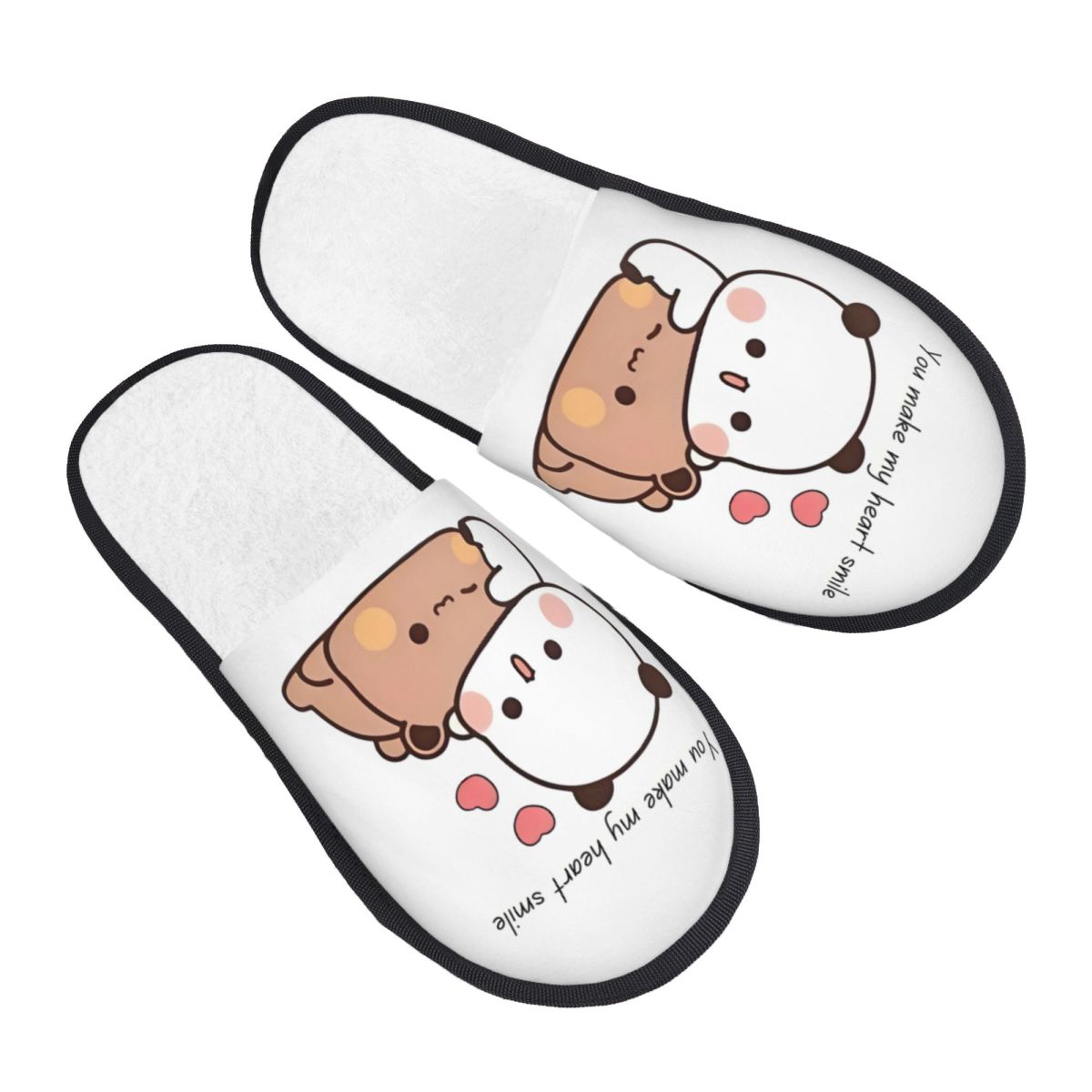 Fluffy Fur Slipper - Personalizowane Kapcie Domowe z Nadrukiem Brzoskwini