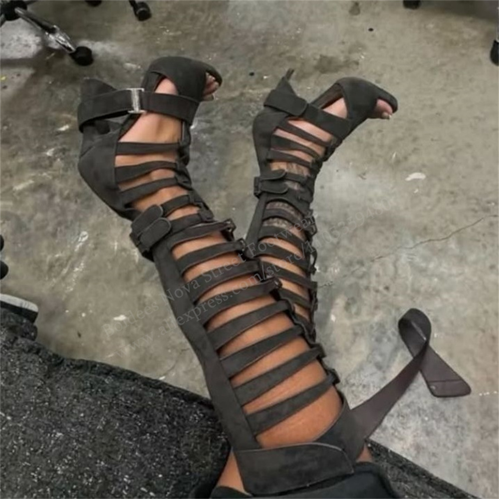 Gladiatorowe kozaki za kolano  – Women Shoes Boots recenzja i cena