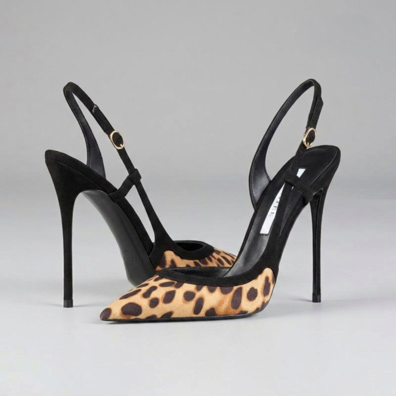 Yuejinlong # YJ26-802, Czarne  – Leopard Print Heels recenzja i cena